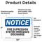 Signmission Fire Suppression System Immediate Discharge OSHA Notice Sign, Vinyl Decal, 10in W x 7in L, 2PK OS-2PACK-NS-D-710-L-12703 - alternate 5